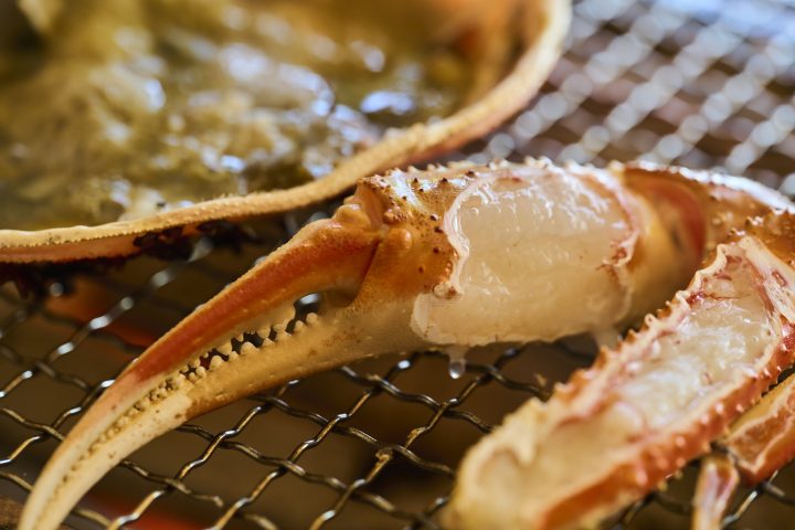【タグ付き活がにお1人1.5杯分!】茹で・刺し・焼きに甲羅味噌も付いた特選かに会席